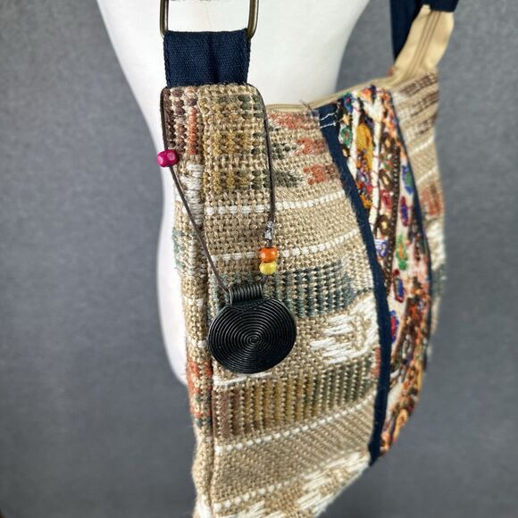 Catori Bohemian Crossbody Shoulder Bag Woven Cloth Handbag Colorful Boho Hippie - Picture 6 of 16